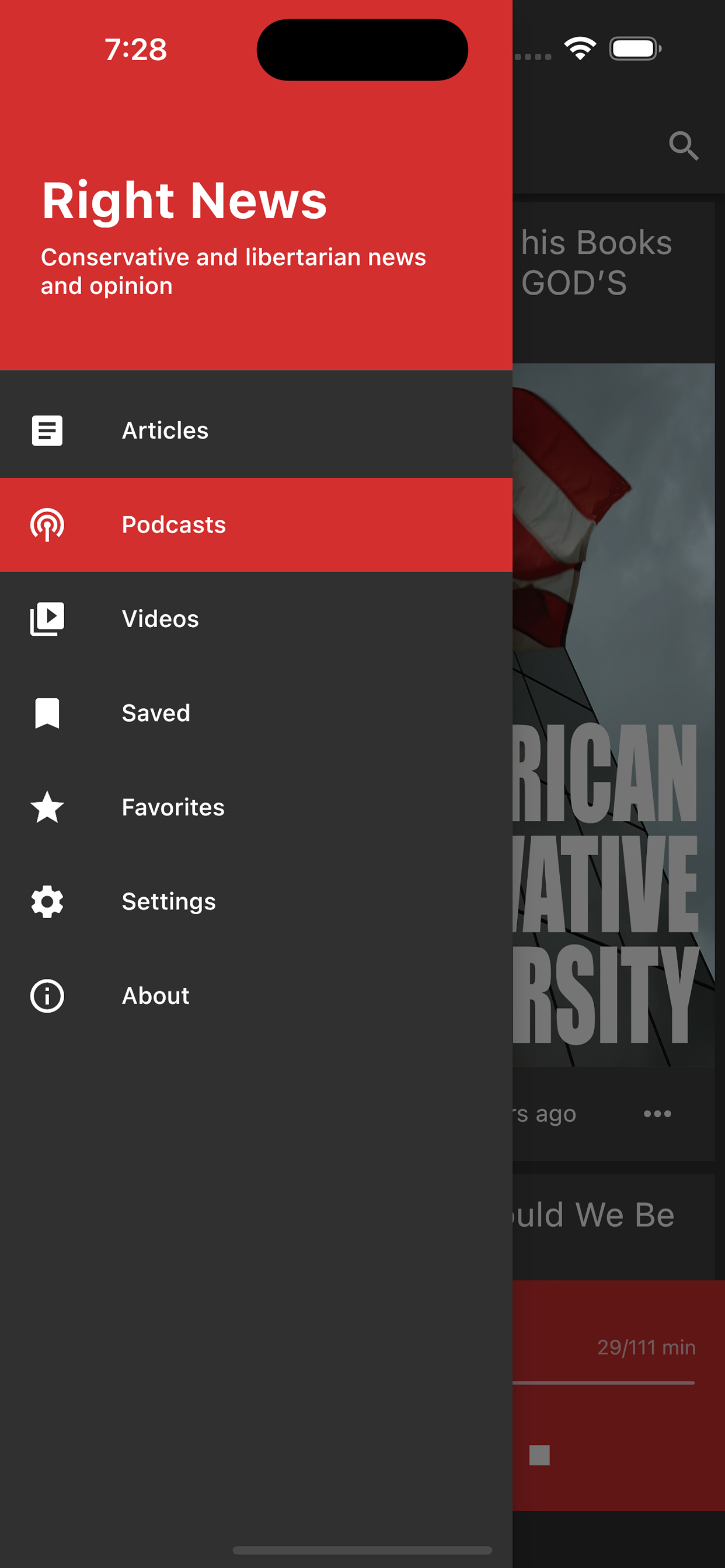 Right News - Menu